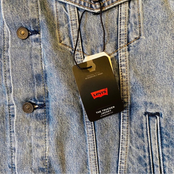 Vintage Levi’s levis snake embroidered graphic trucker denim jean jacket M - Picture 8 of 11